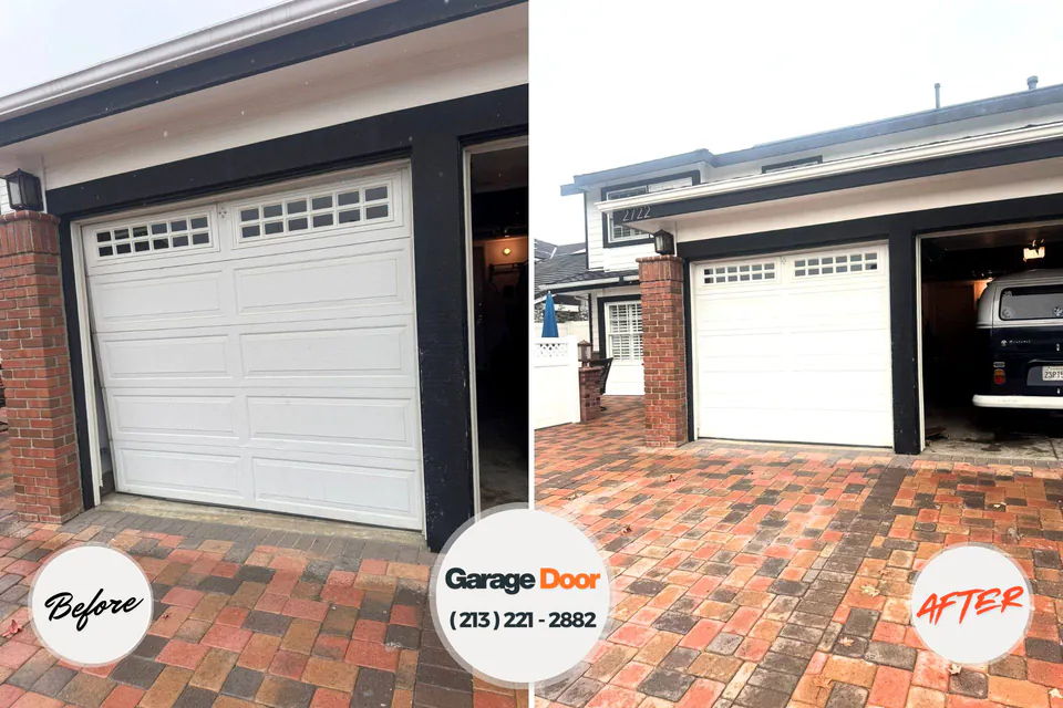 Before and after: garage door installation Fincastle, TN